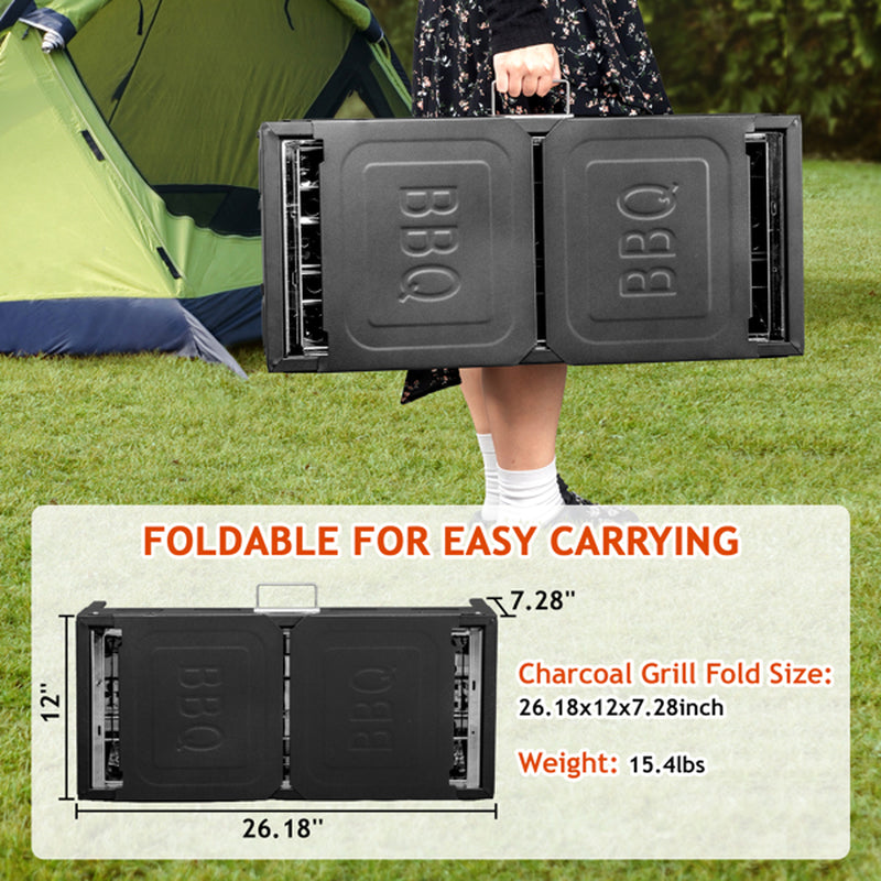 20.3X33X69.8Cm Rectangular, Black, Iron, Barbecue Grill