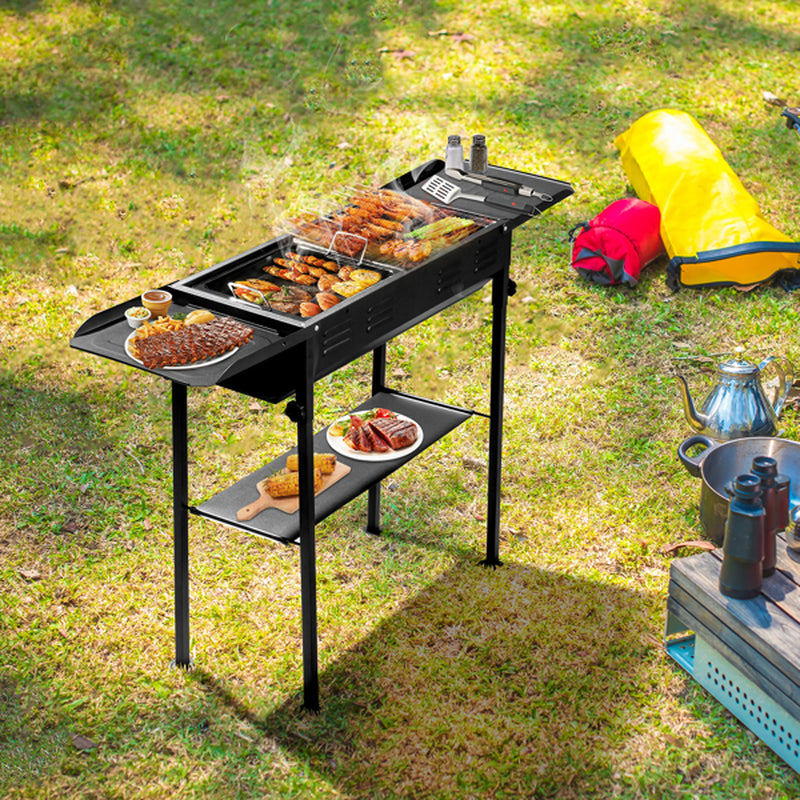 20.3X33X69.8Cm Rectangular, Black, Iron, Barbecue Grill