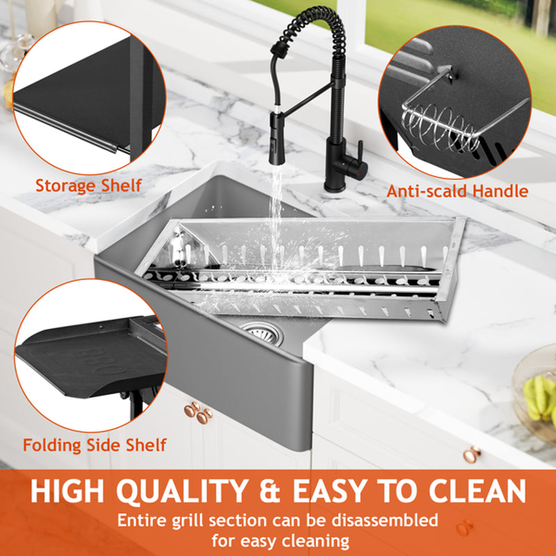 20.3X33X69.8Cm Rectangular, Black, Iron, Barbecue Grill