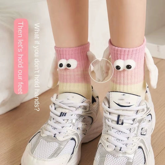 Couples' Summer Gradient Hand-Holding Mid-Calf Socks