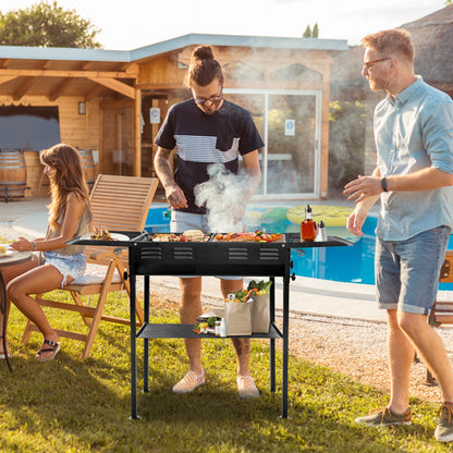 20.3X33X69.8Cm Rectangular, Black, Iron, Barbecue Grill