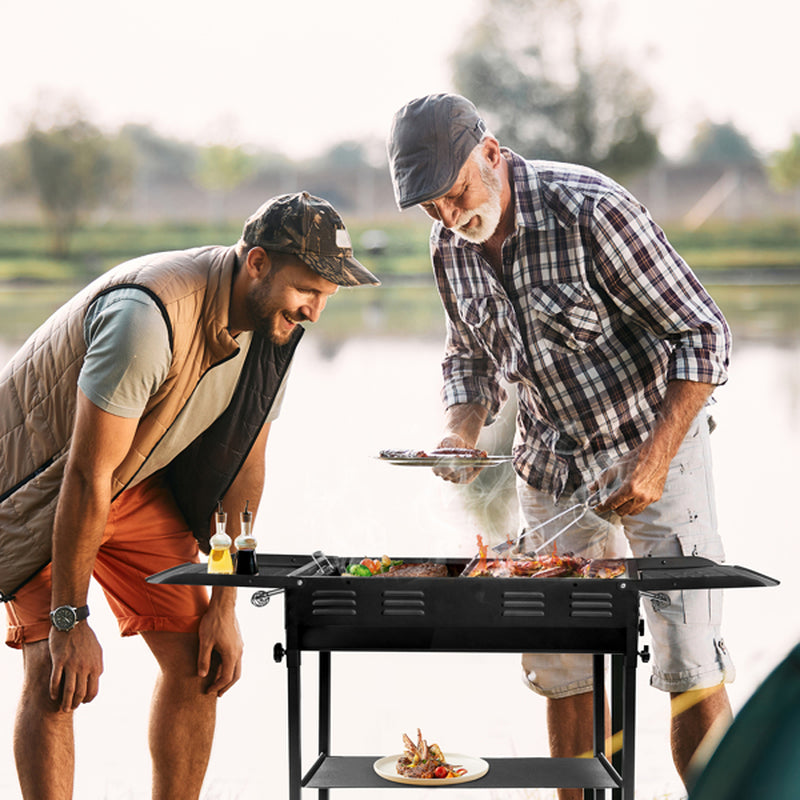 20.3X33X69.8Cm Rectangular, Black, Iron, Barbecue Grill
